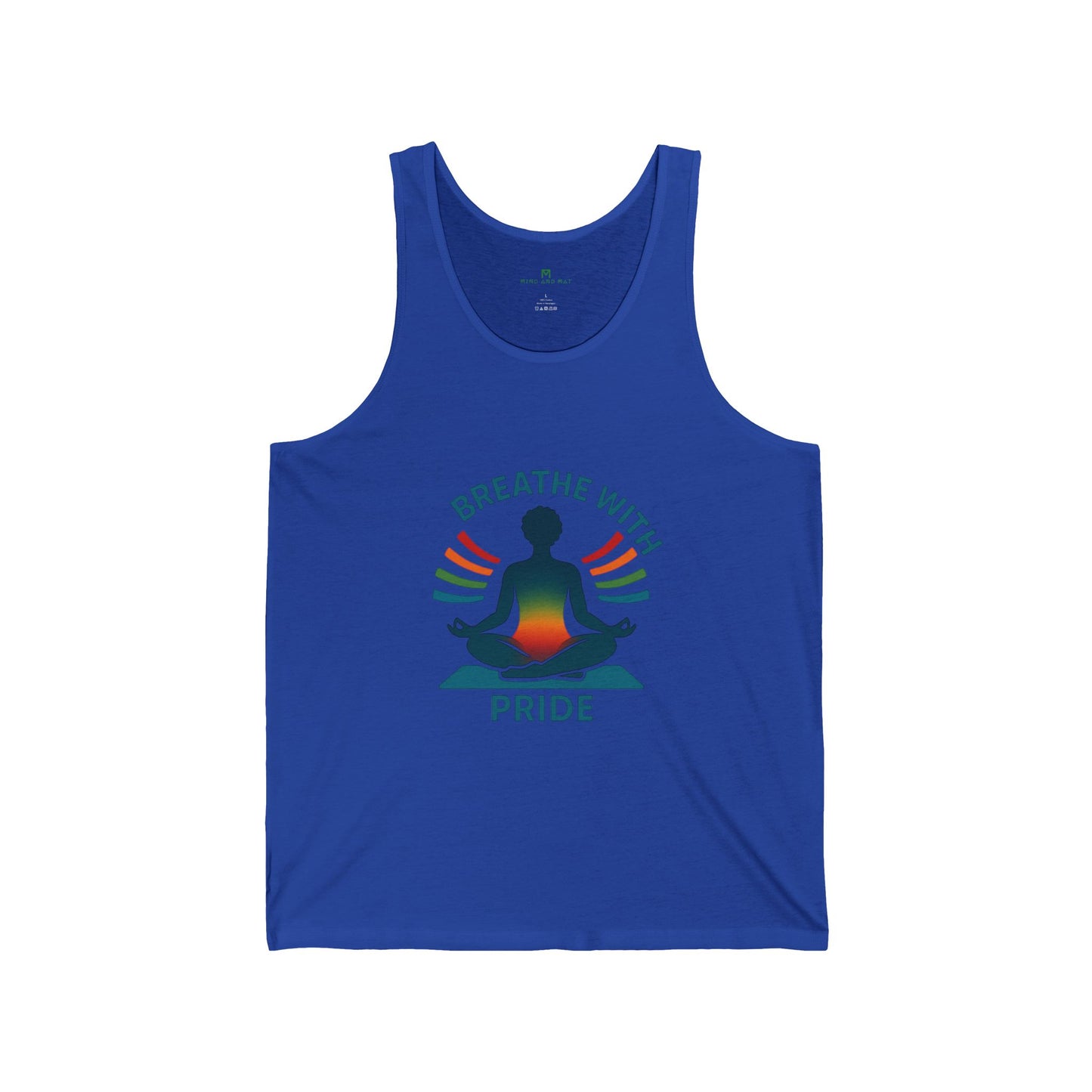 Breathe with Pride Unisex Jersey Tank Top, Yoga Tank, LGBTQ+ Pride Apparel, Relaxation Wear, Summer Workout Gear