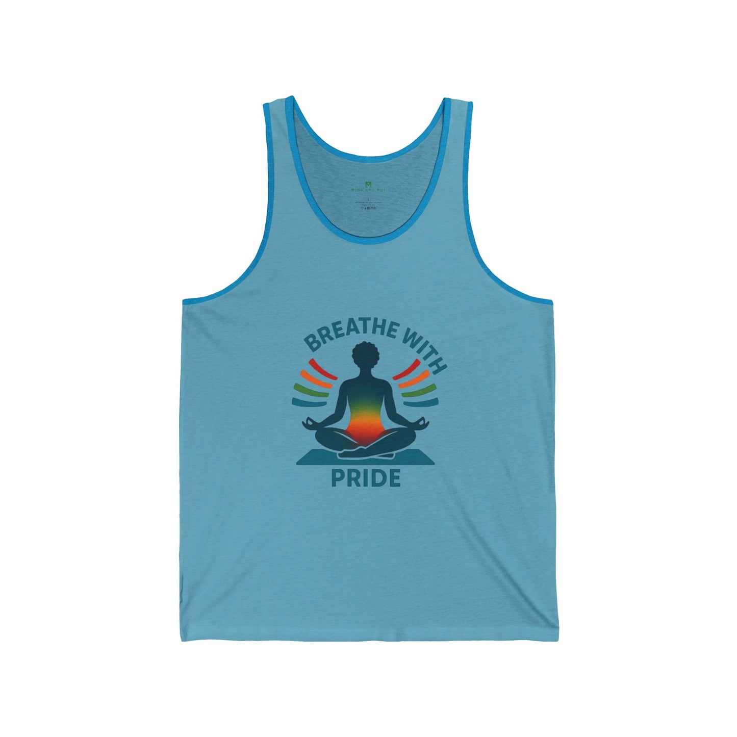 Breathe with Pride Unisex Jersey Tank Top, Yoga Tank, LGBTQ+ Pride Apparel, Relaxation Wear, Summer Workout Gear