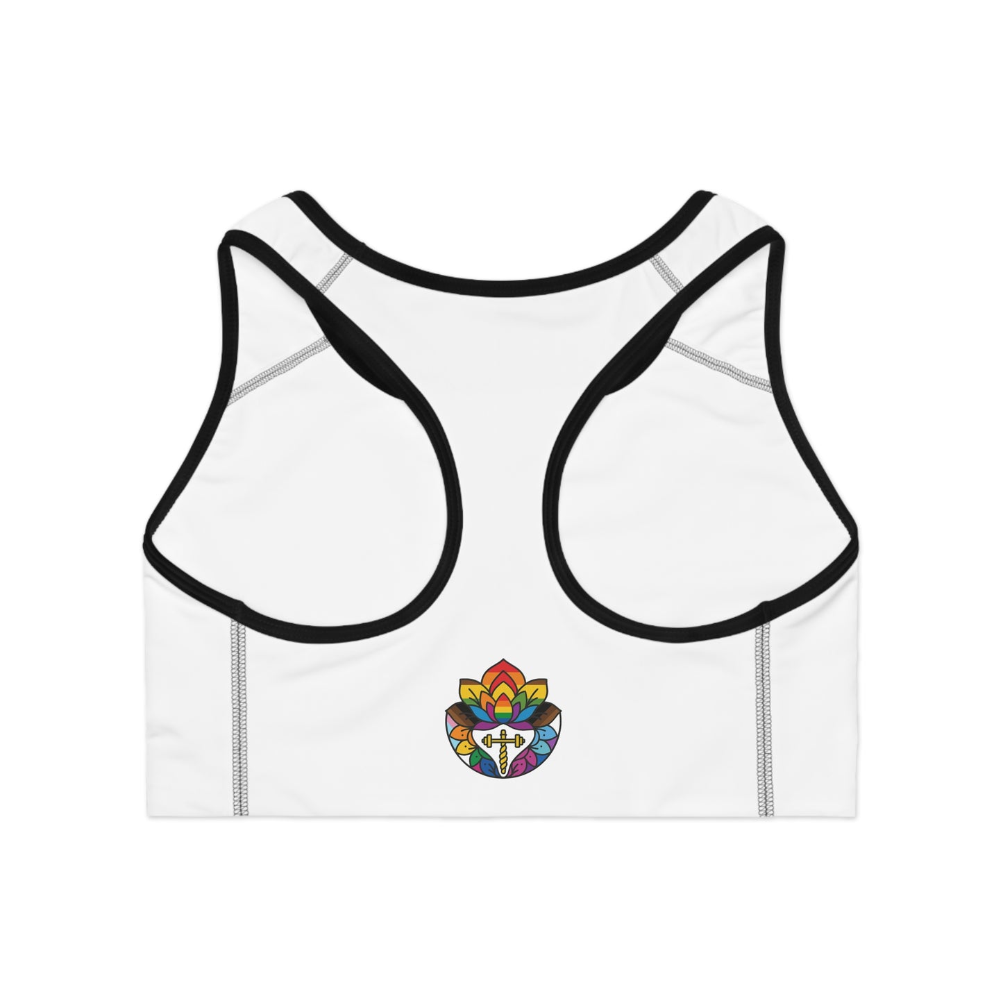 Pride Lotus Pattern Sports Bra for Yoga, Fitness, Exercise, Workout Gear, Activewear