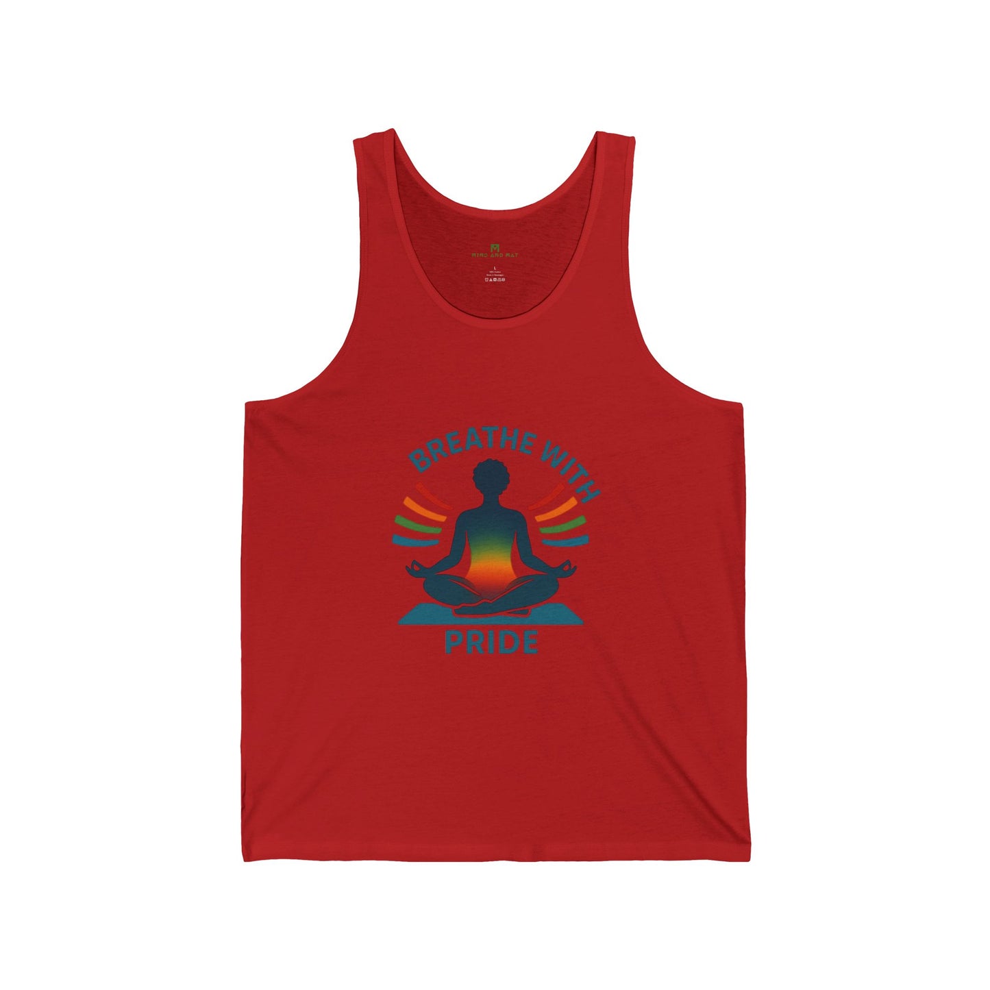 Breathe with Pride Unisex Jersey Tank Top, Yoga Tank, LGBTQ+ Pride Apparel, Relaxation Wear, Summer Workout Gear