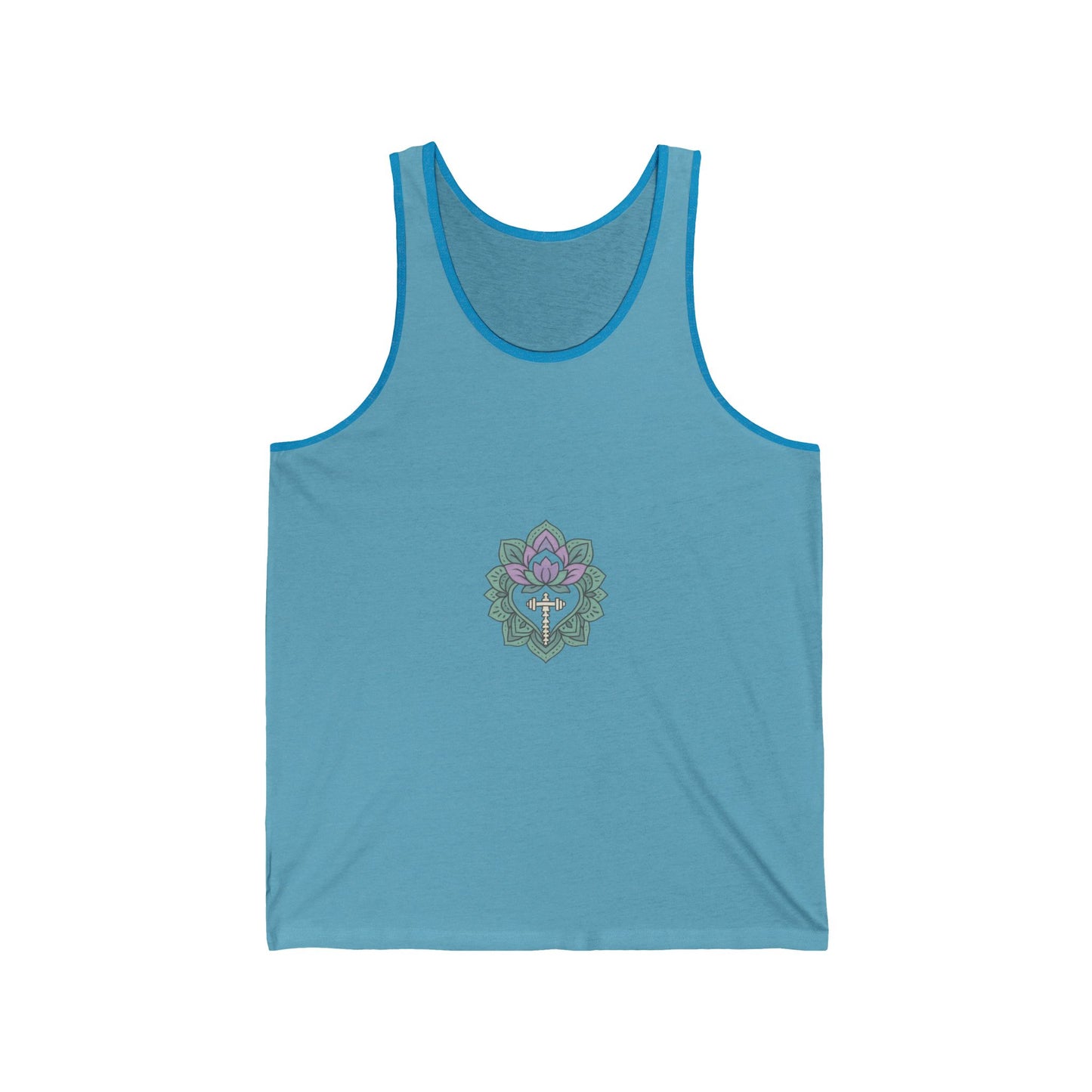 Floral Mandala Unisex Jersey Tank – Perfect for Yoga & Casual Wear