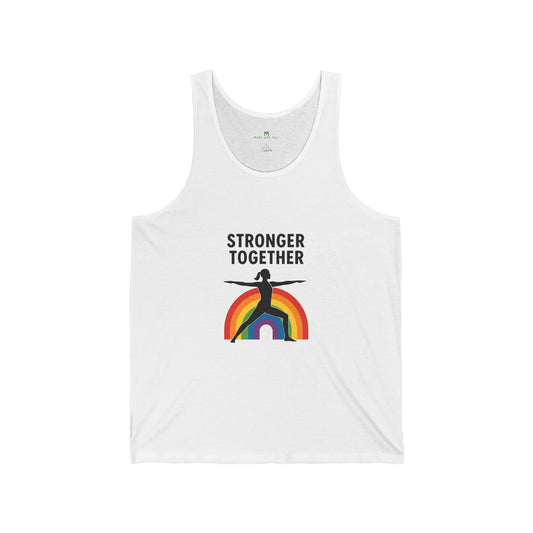 Pride Remix Unisex Jersey Tank: Summer Comfort, LGBTQ+ Celebration, Festival Wear, Workout Top, Motivational Message