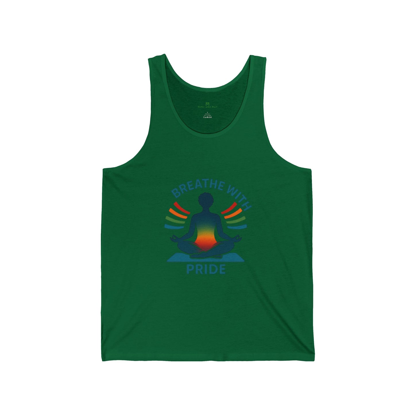 Breathe with Pride Unisex Jersey Tank Top, Yoga Tank, LGBTQ+ Pride Apparel, Relaxation Wear, Summer Workout Gear