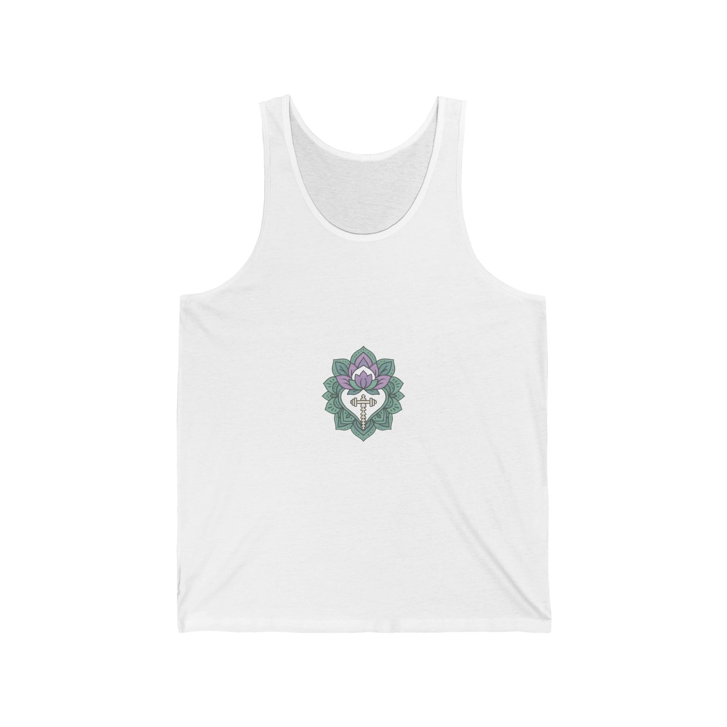 Floral Mandala Unisex Jersey Tank – Perfect for Yoga & Casual Wear