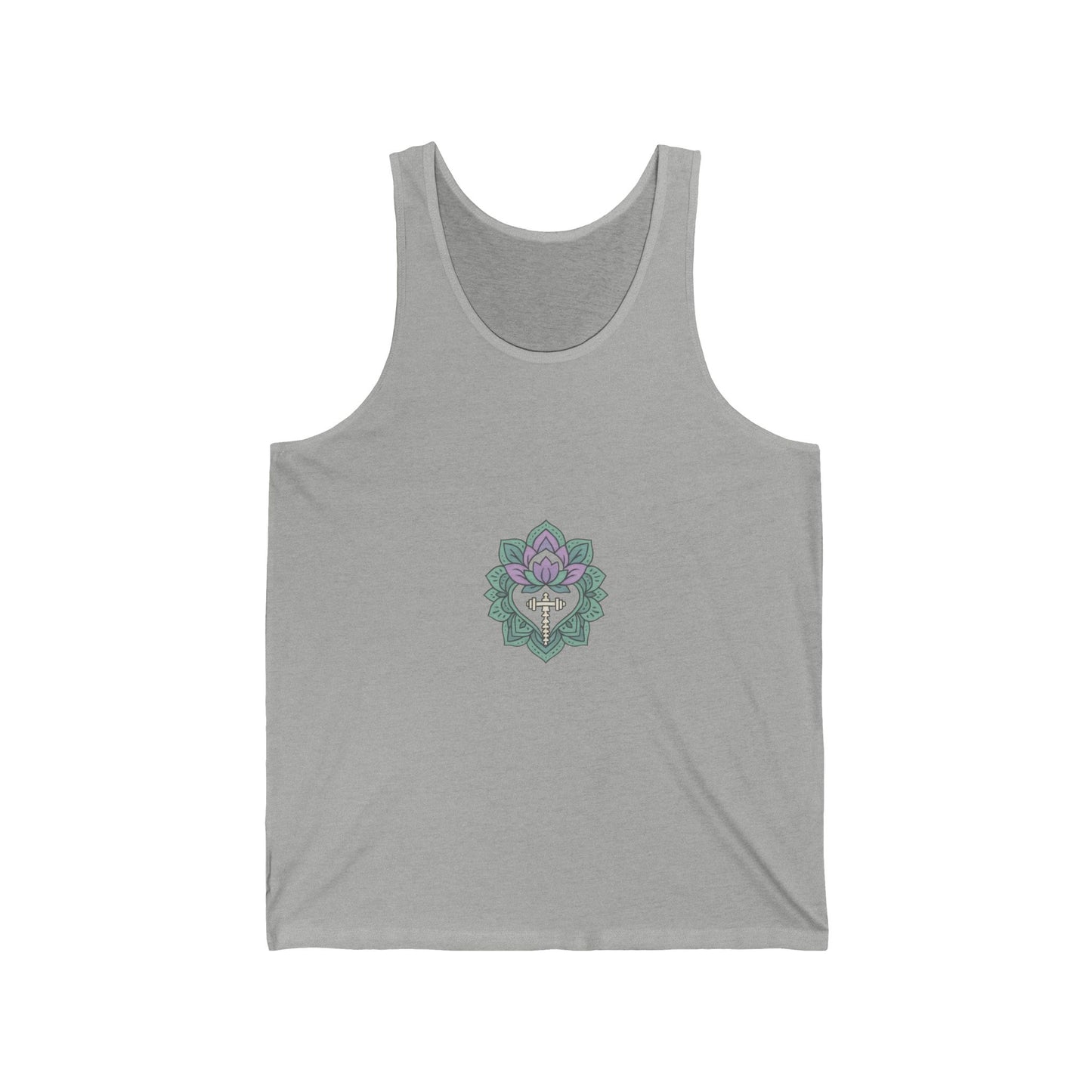 Floral Mandala Unisex Jersey Tank – Perfect for Yoga & Casual Wear