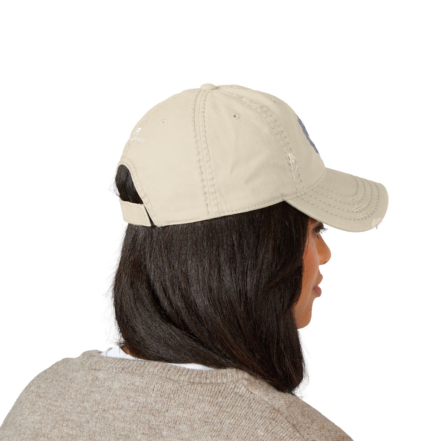 Distressed Embroidered Dad Hat - Casual Outdoor Cap for Relaxed Vibes