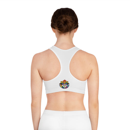 Pride Lotus Pattern Sports Bra for Yoga, Fitness, Exercise, Workout Gear, Activewear