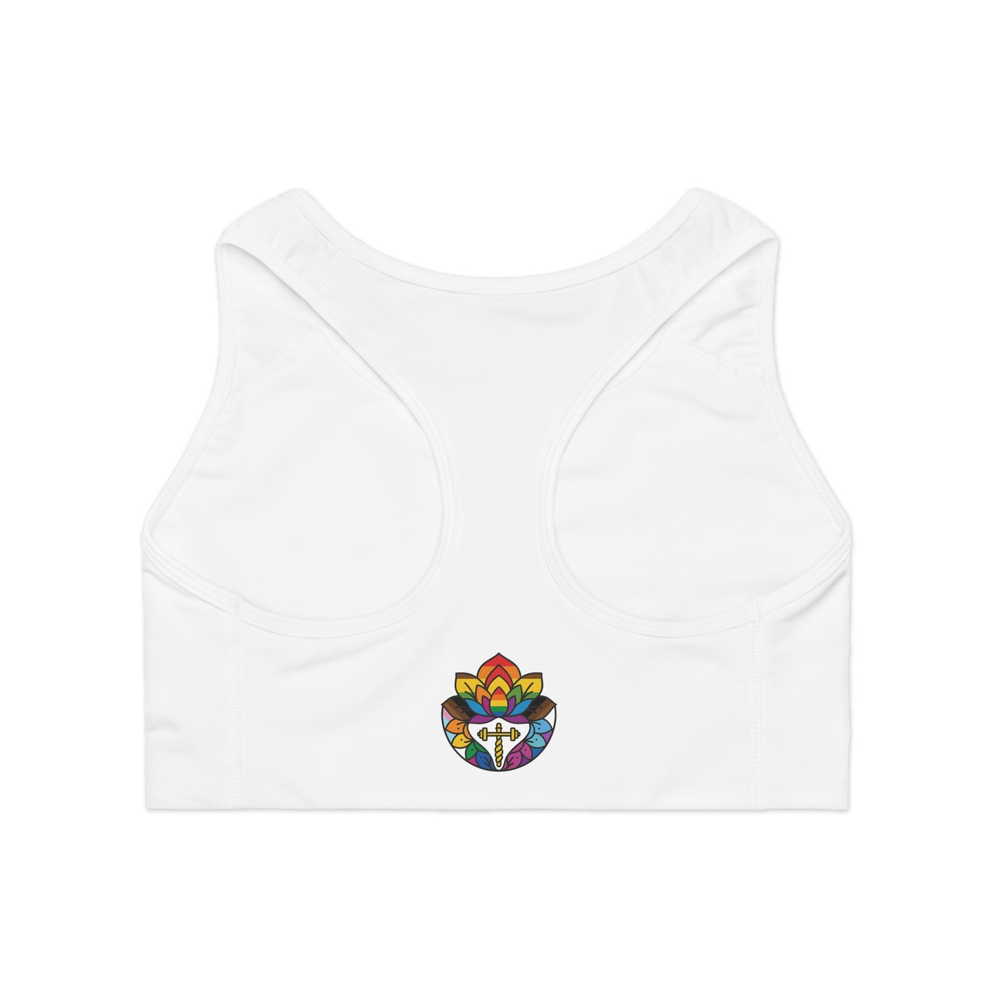 Pride Lotus Pattern Sports Bra for Yoga, Fitness, Exercise, Workout Gear, Activewear
