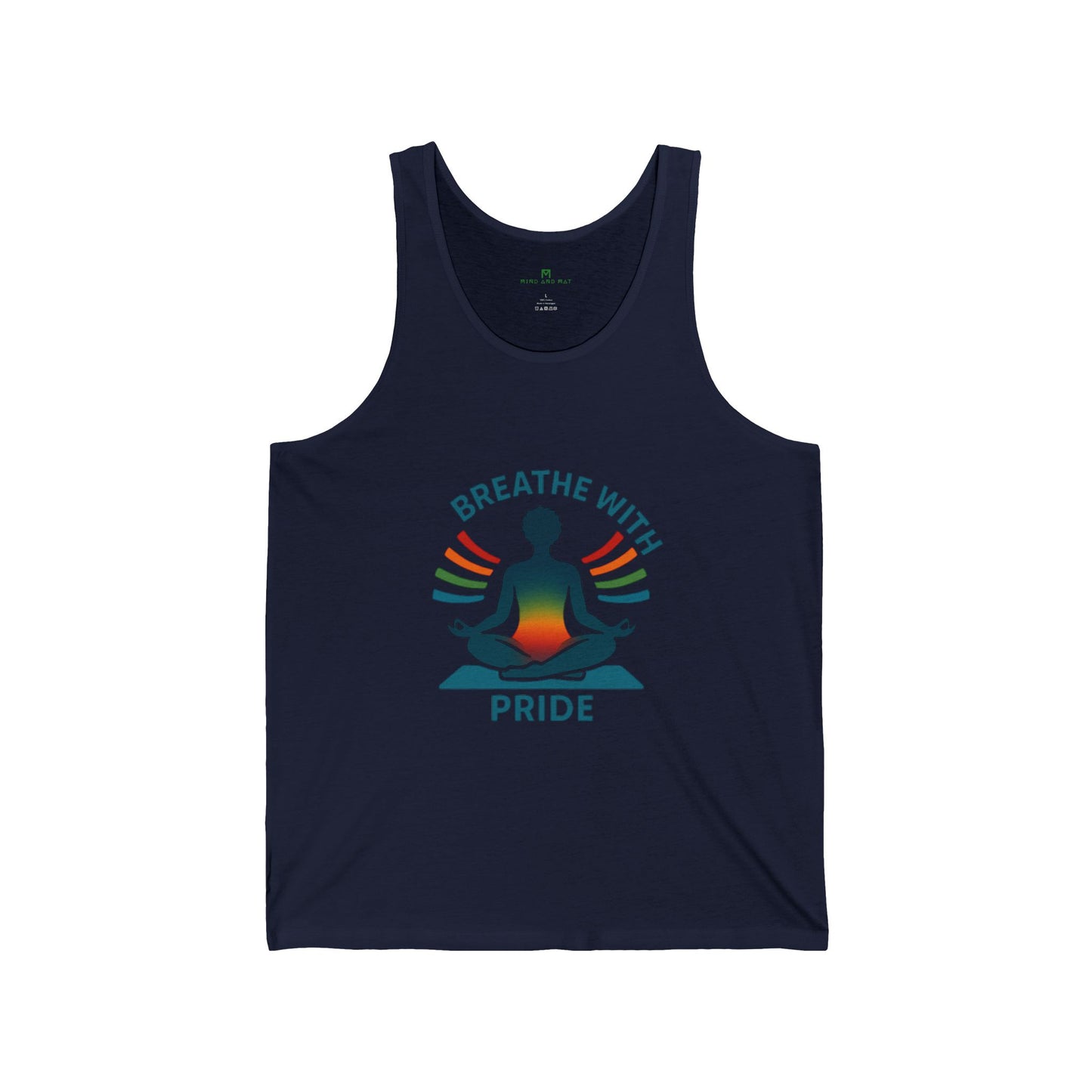 Breathe with Pride Unisex Jersey Tank Top, Yoga Tank, LGBTQ+ Pride Apparel, Relaxation Wear, Summer Workout Gear