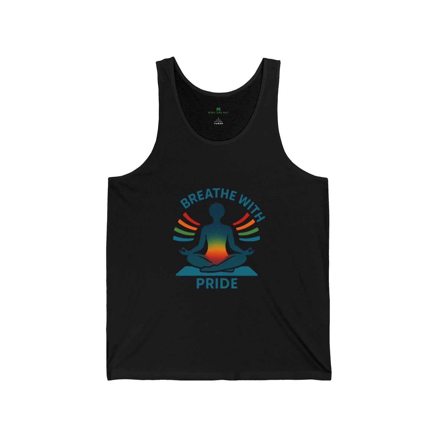 Breathe with Pride Unisex Jersey Tank Top, Yoga Tank, LGBTQ+ Pride Apparel, Relaxation Wear, Summer Workout Gear