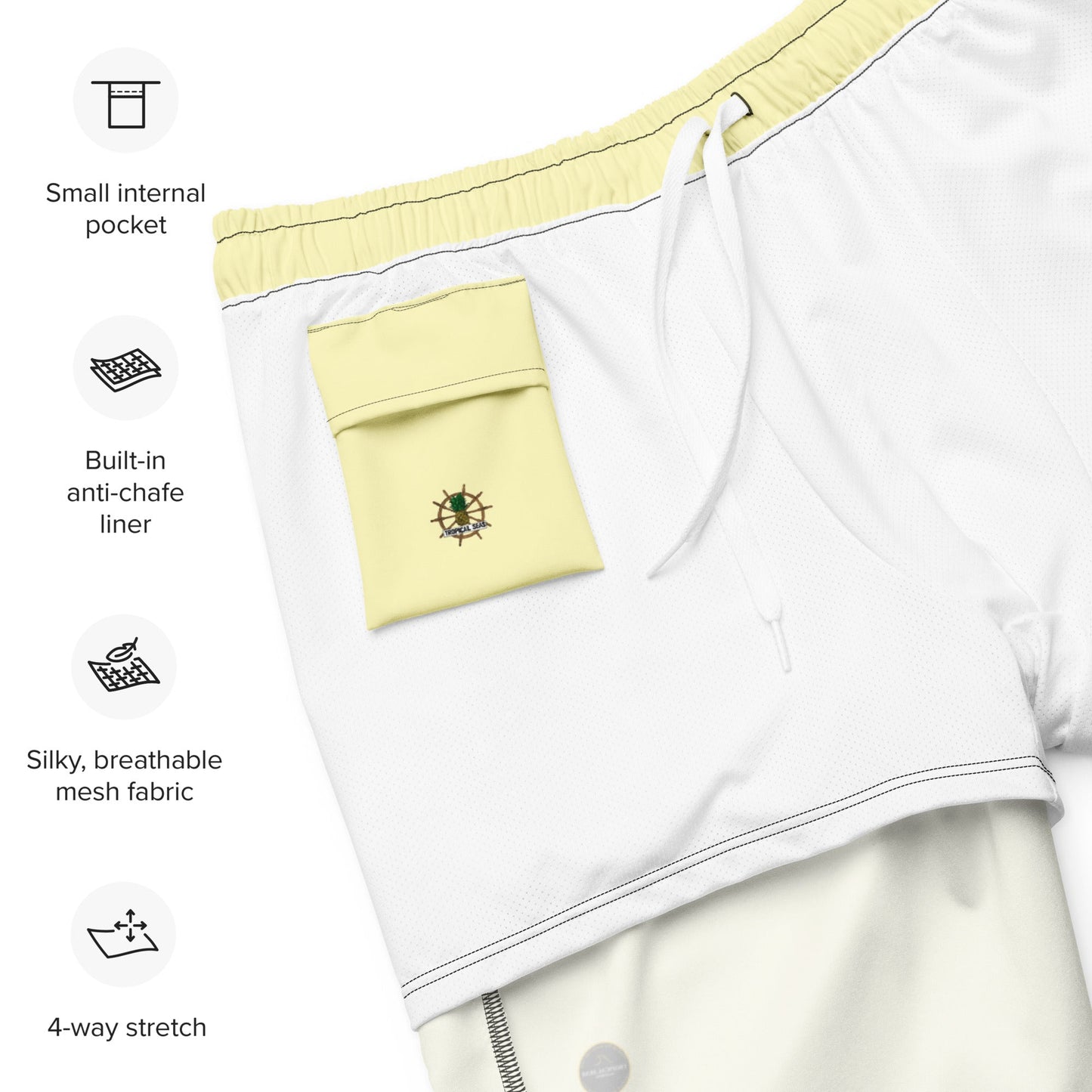 Men's Yellow Eco Board Shorts-2